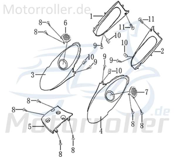 Jonway RMC-E HIKER 50 Electro Seitenverkleidung 50ccm elektro 1020230-2 Motorroller.de Seitendeckel Seitenabdeckung Seitenleiste Seiten-Verkleidung