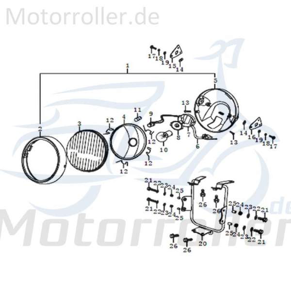 Qingqi STREET 125 DD Halteplatte 125ccm 4Takt FIG.C7-16 Motorroller.de Stahlplatte Halter Montageschiene Fixierung Halterung Montageplatte Grundplatte