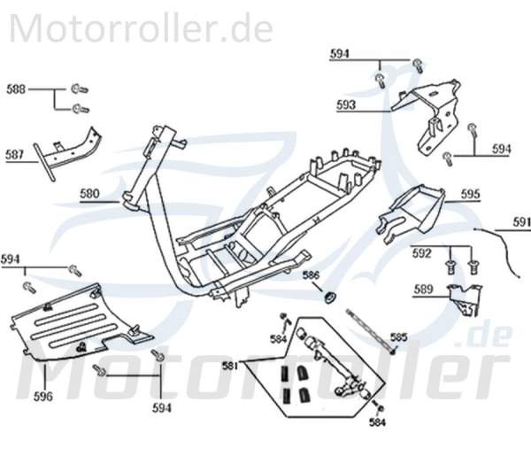 Kreidler Florett 2.0 50 City Abdeckung 50ccm 2Takt 50613-F22-9000 Motorroller.de unten schwarz Kappe Deckel Schutz Verkleidung Platte Cover Blende