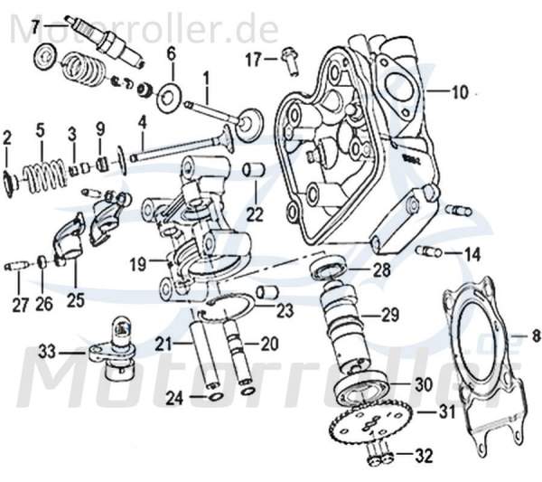 Kreidler Insignio 125 2.0 Kipphebellagerblock 125ccm 4Takt 750013 Motorroller.de Nockenwellenhalter Nockenwellenaufnahme Ersatzteil