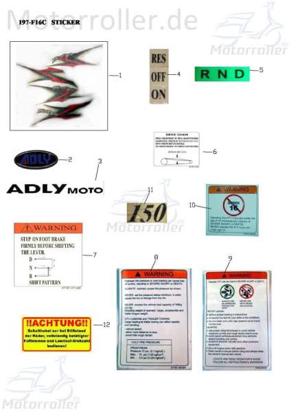 Rear sticker (Adly) 87700-888-0BA