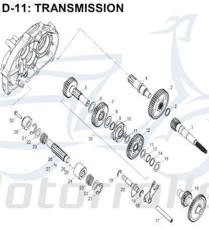 AEON gear output shaft d = 25mm final drive 23440-201-001