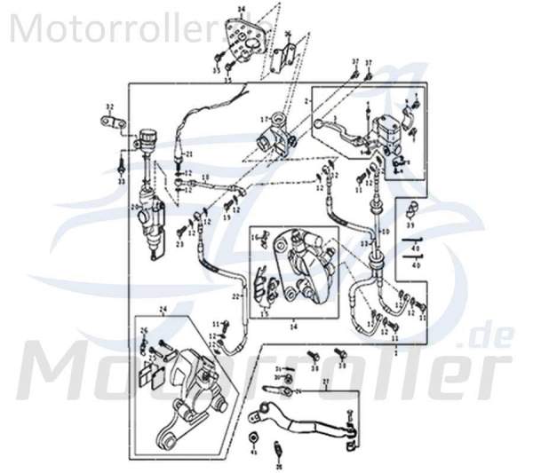 Klammer Bremsleitungen Schelle Clip Klemmschelle 781029 Motorroller.de Befestigungsschelle Halteklammer Schraubschelle Halteclip Federschelle Scooter