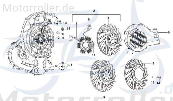 Kreidler STAR Deluxe 4S 200 Gebläseabdeckung 200ccm 4Takt SF211-0133 Motorroller.de Deckel Lüfterhaube Kühlerhaube Zylinderabdeckung Lüfterdeckel LML