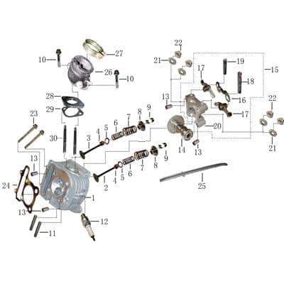 Dichtung Ansaugstutzen 4T 125/ GY6 Zylinderkopf 704321