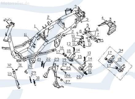 Sitzbankverriegelung Rahmen Motorroller CPI Rex 730240