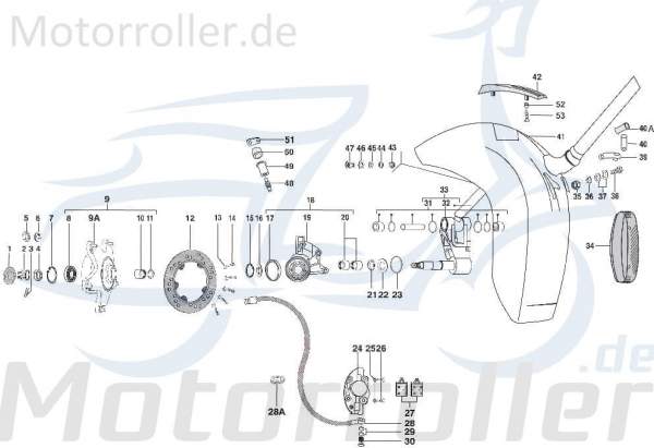 Bundmutter Kreidler STAR Deluxe 4S 125 Scooter SF504-1045 Motorroller.de Sechskantmutter Flanschmutter Sechskant-Mutter Flansch-Mutter Maschinenmutter