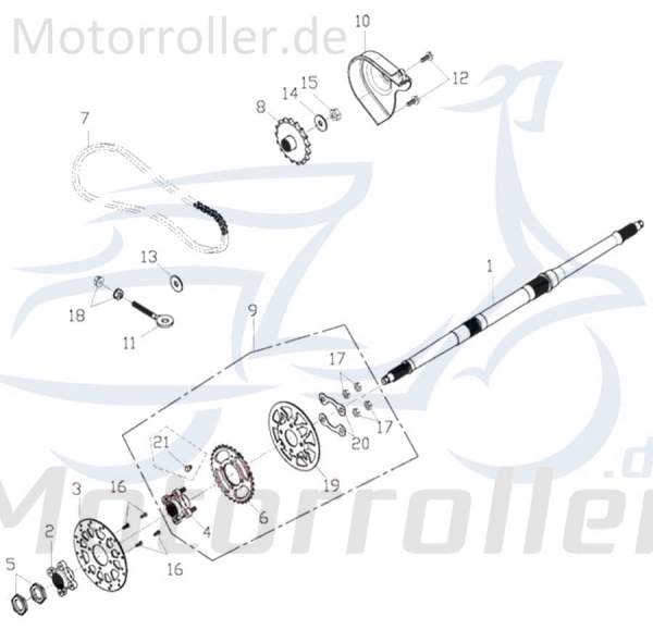 Adly ATV 50 II Utility Zahnrad 50ccm 2Takt 23801-201-000 Motorroller.de 20 Zähne Steuerrad Ritzel Ketten-Rad Zwischenrad Steuer-Rad Zahn-Rad Quad UTV