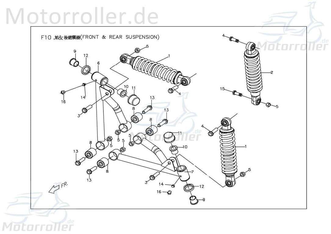 PGO-X-RIDER-150-Federbein- 