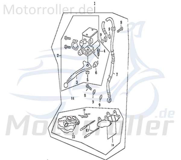 Bremssattel Bremszange 305-HDDMI-001-007 Motorroller.de