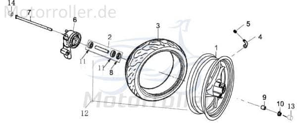 Vorderradfelge 3.50x13 silber Rad AGM-MOTORS 1040201-3