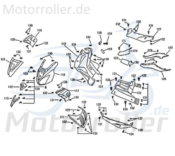 ZNEN Bundschraube M6x17mm ZNEN Scooter Roller 93001-F22-9000 Motorroller.de Maschinenschraube Flanschschraube Flansch-Schraube Maschinen-Schraube