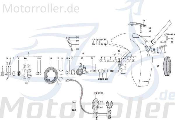 Hohlschraube Kreidler STAR Deluxe 4S 125 Scooter 4Takt 720558 Motorroller.de Hohl-Schraube Bremsleitungsschraube Bremsleitungs-Schraube 125ccm-4Takt