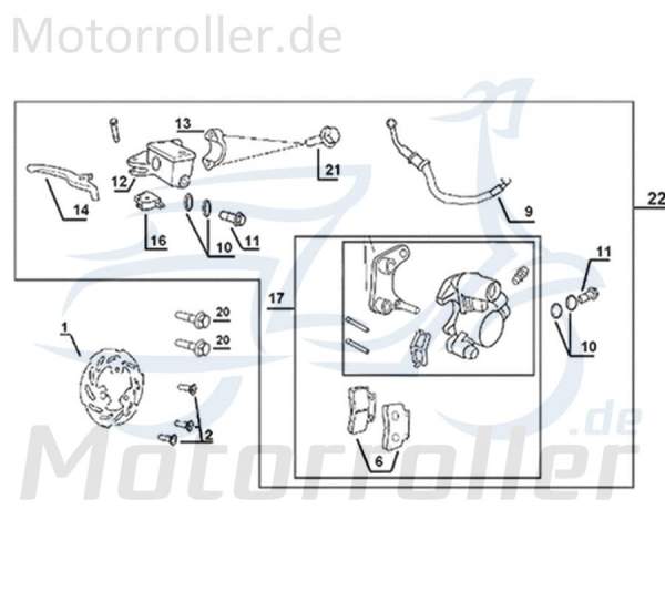 Kreidler Galactica 3.0 LC 50 DD Bremsschlauch Bremsleitung 741507 Motorroller.de Hydraulikschlauch Vorderradbremse Original Ersatzteil