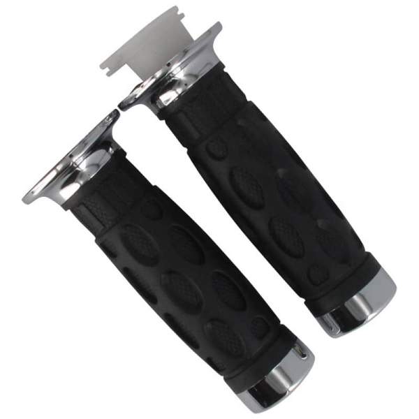 Handle rubber chrome end caps pair 22-24mm L. 120mm 1180402-2-Set