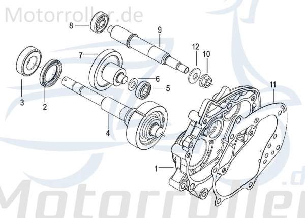 SMC Getriebeausgangswelle Kreidler 125ccm 4Takt 220013000000 Motorroller.de Endantrieb Zwischenwelle Antriebs-Welle Getriebewelle Antriebs-Achse