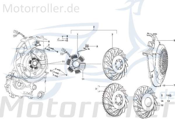 Kreidler STAR Deluxe 4S 125 Gebläseabdeckung 125ccm 4Takt SF511-0068 Motorroller.de Deckel Lüfterhaube Kühlerhaube Zylinderabdeckung Lüfterdeckel LML