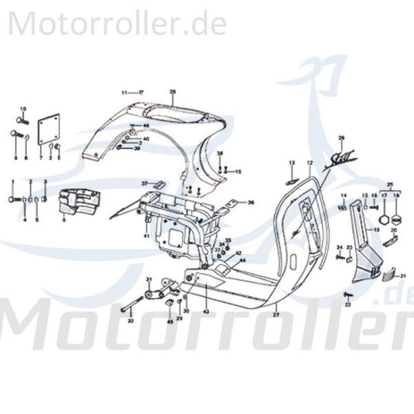 Lenkkopfverkleidung graphit Motorroller 125cc 4T 720649