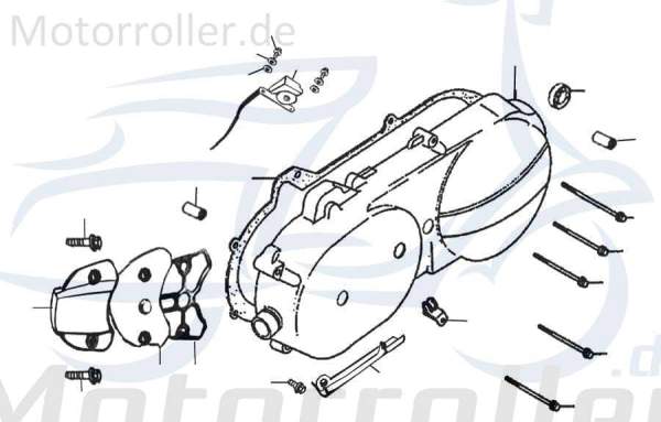 Motorgehäusedeckel silber 50ccm 2Takt Jonway 31130106-1 Motorroller.de Motordeckel Kurbelgehäusedeckel 50ccm-2Takt Scooter Galactica 2.0 RC 50 Moped