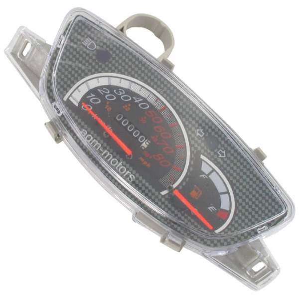 Rex RS400 kmh-Anzeige Tacho Geschwindigkeitsmesser Motorroller.de 50ccm 4Takt 139QMB JSD50QT-13 50cc 4T 139QMA Tachometer