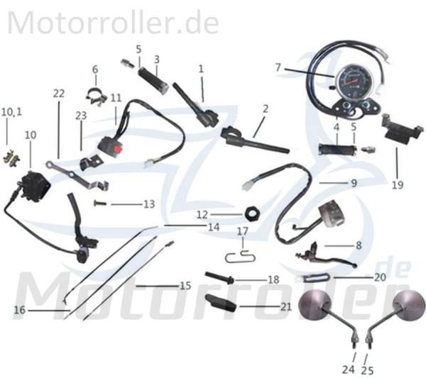 Schaltereinheit links Kombischalter 780018 Motorroller.de Lenkerarmatur Kombi-Schalter Schalter-Einheit Lenker-Armatur Moped
