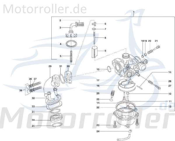 Isolator Kreidler STAR Deluxe 4S 125 Dichtung LML SF514-0086 Motorroller.de Ansaugstutzen-Dichtung Dichtung-Ansaugstutzen Ansaug-Krümmer Zwischenstück