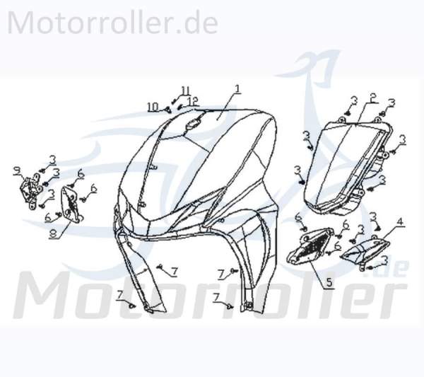 CPI Vabene 50 Zierblende links 50ccm 2Takt Q0J-63116-00-00 Motorroller.de Frontverkleidung Minarelli liegend Scooter Kreidler Vabene 50 Ersatzteil