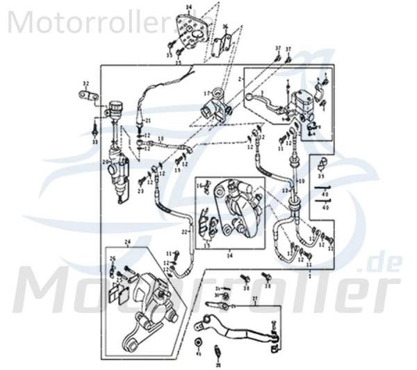 Kreidler DICE GS/SM 125 Pro Halteklammer Hydraulikventil Bremse 781154 Motorroller.de Befestigung Halterung Halteplatte