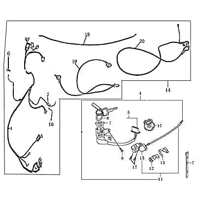 Komplettset Zündschloss Mit Tankdeckel & Sitzschloss Für 50ccm Roller - 2 Schlüssel