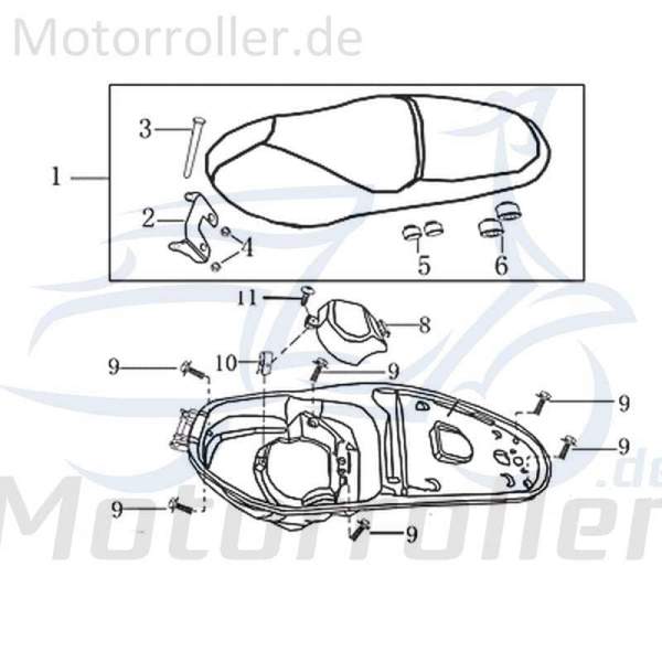 Kreidler Martinique 125 Helmstaufach 125ccm 4Takt 1010608 Motorroller.de Helmfach 125ccm-4Takt Scooter Ersatzteil Service Inpektion Direktimport