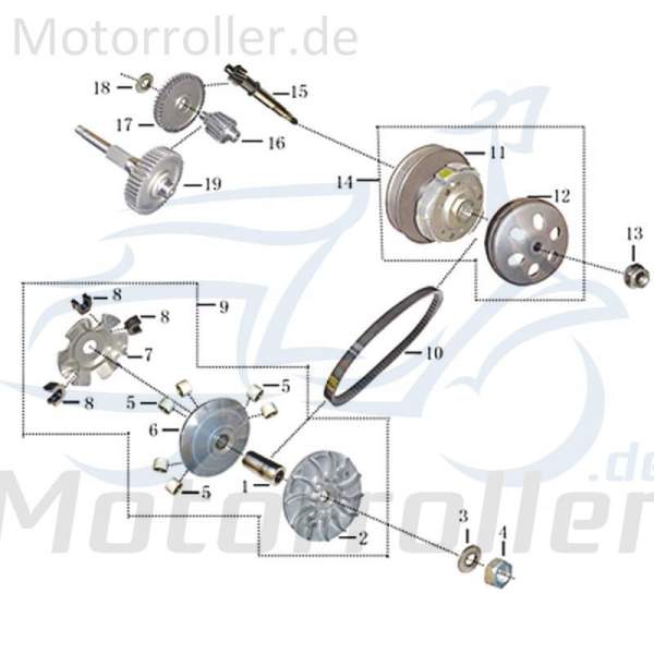 Kreidler Martinique 125 Unterlegscheibe 125ccm 4Takt 31181815 Motorroller.de 14x28x2mm Distanzhalter U-Scheibe Washer Beilagscheibe Ausgleichsscheibe