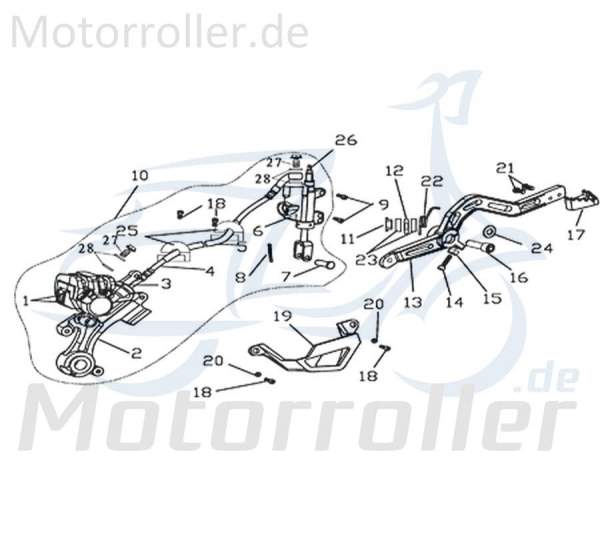 Kreidler Supermoto 125 WK1SM Hebel Bremspedal 730840 Motorroller.de Fußbremshebel Betätigungshebel Hebel-Arm 125ccm-4Takt Motorrad Moped