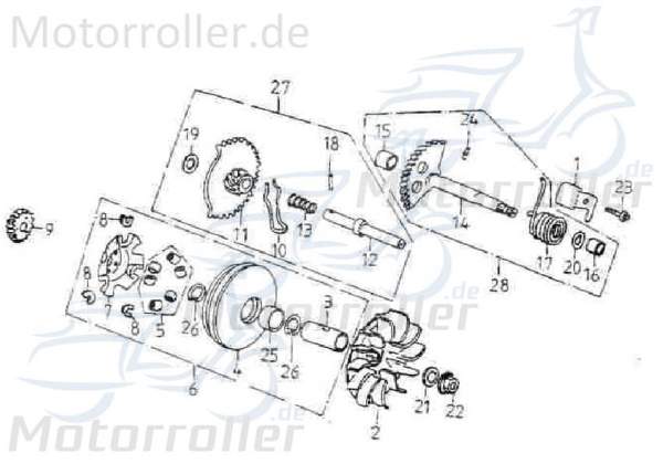 Adly Bundschraube M6x14mm GK 125 Flanschschraube 125ccm 4Takt Motorroller.de Maschinenschraube Flansch-Schraube Maschinen-Schraube Bund-Schraube Buggy