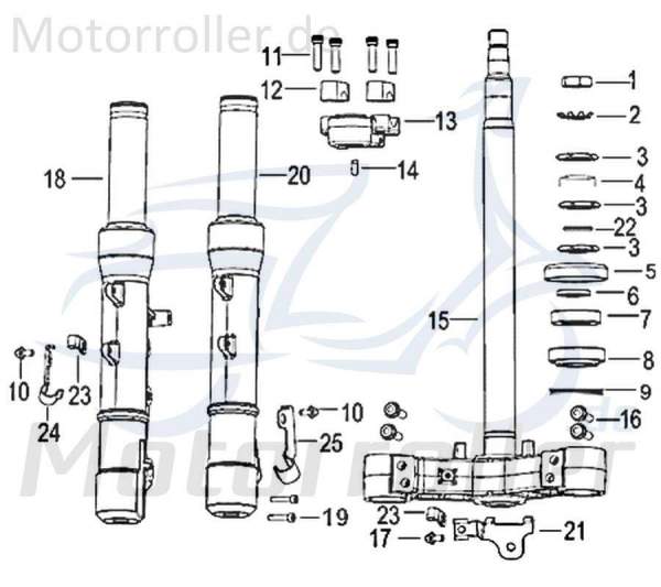 Buchse Jonway Insignio 250 DD Distanzhülse Lagerbuchse 750209 Motorroller.de Distanz-Hülse Distanzbuchse Passhülse Passbuchse Abstandshülse Scooter