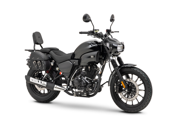 Motorrad Fighter 125 S-RS schwarz 100 km/h Euro 5+ Schaltmoped Chopper 125ccm 4 Takt Leichtkraftrad Krad Kraftrad