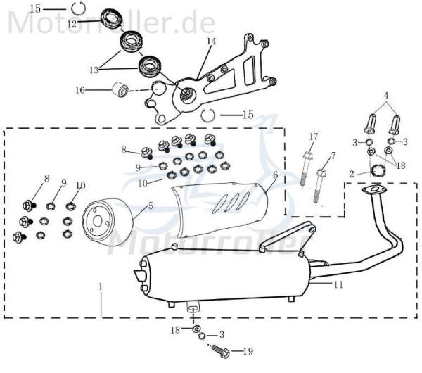 Schraube M8x1.25x20mm mit Bund verzinkt AGM 9050608020-1 Motorroller.de Bundschraube Maschinenschraube Flanschschraube Flansch-Schraube Bund-Schraube