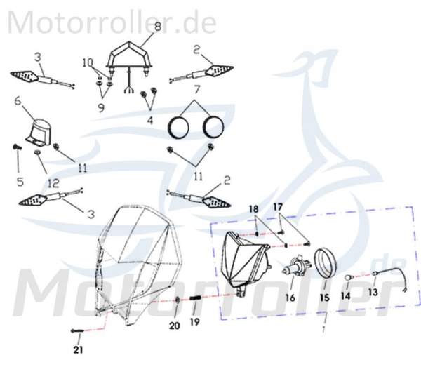 CPI Supermoto 250 DD Reflektor Y9B-25247-00-00 Motorroller.de Strahler Rückstrahler Seitenreflektor Motorrad Moped