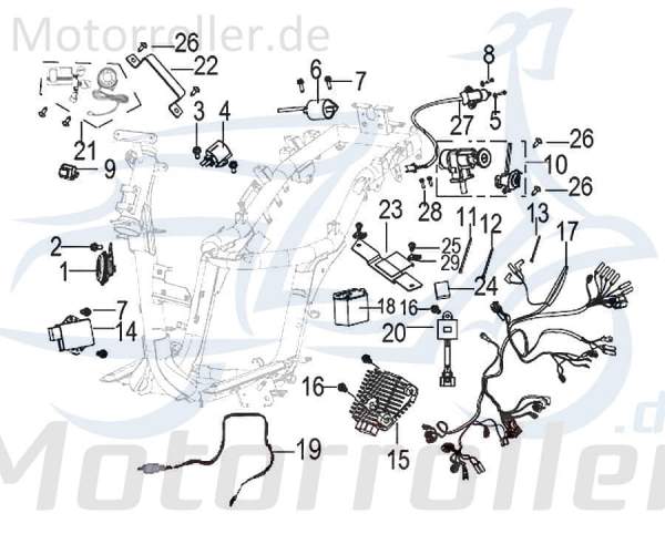 SMC Schraube M5x16mm Kreidler Insignio 125 DD B02050501664 Motorroller.de Bundschraube Maschinenschraube Flanschschraube Flansch-Schraube 125ccm-4Takt