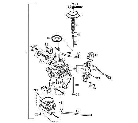 Kaltstarter CVK PD18J Vergaser Motorrad 4T Choke 81210