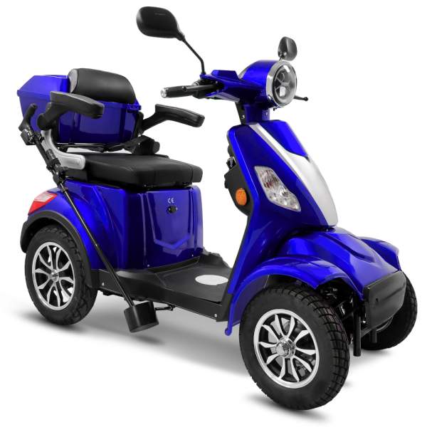 E-Quad Scoody E4 Shopper V3 25 km/h blau 1000 Watt Lithium-Akku Elektroroller Seniorenroller E-Scooter