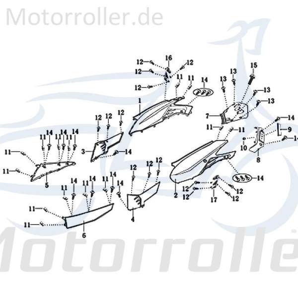 Heckverkleidung links schwarz matt 1020809(77)