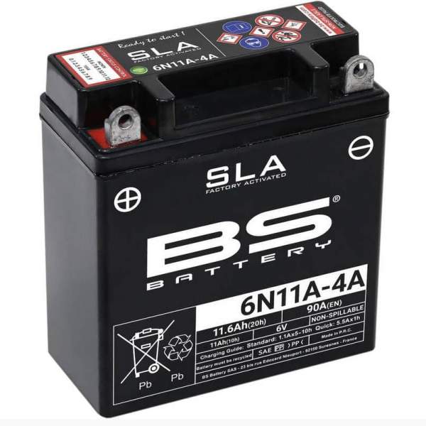 MZ/MUZ ES 125 Batterie 6N11A-4A 6V 11Ah SLA Motorroller.de Simson S/SR 50 51 80 ETS 125 150