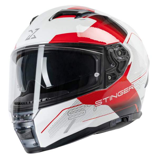 Helm "SX-82.03/R1" Integralhelm weiß-rot Gr. 57/58/M Motorradhelm Rollerhelm Scooterhelm Schutzhelm Sturzhelm