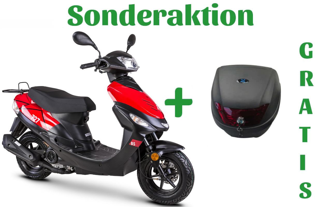 Motorroller AGM GMX 460 Sport R 727 BS 25 km/h 12 Zoll schwarz-rot Euro ...