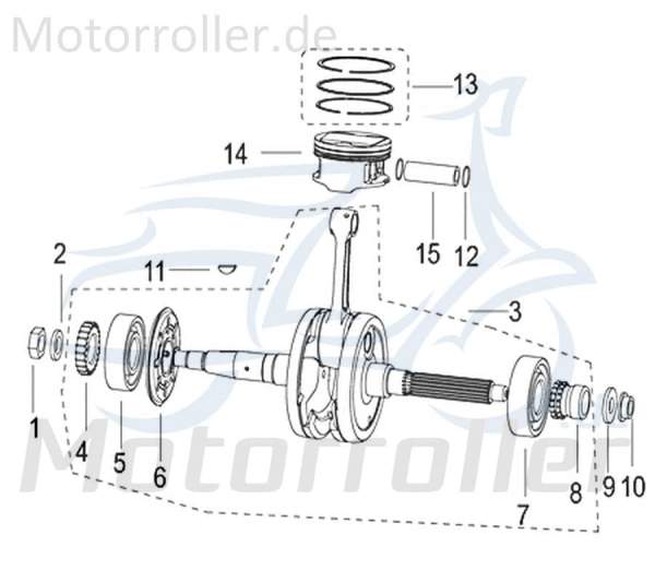 Kreidler Insignio 250 DD 2.0 Kurbelwelle 750584 Motorroller.de Motorwelle Crankshaft Kolbenantriebswelle Kurbel-Welle Motor-Welle 250ccm 4Takt Scooter