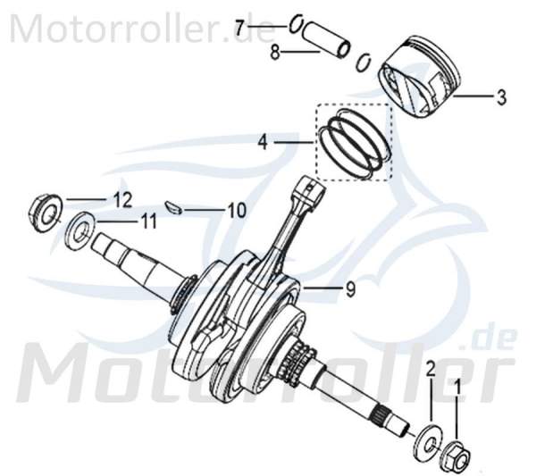 Kreidler Insignio 125 2.0 Kolbenbolzen 125ccm 4Takt 750081 Motorroller.de Piston-Pin Kolben-Bolzen Pleuelbolzen Pleuel-Bolzen Pistonpin