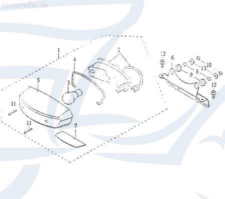 Rücklichtglas SMC Quad 170 Rücklicht-Glas ATV 250ccm 93293 Motorroller.de Rücklicht-Abdeckung Rücklichtabdeckung Rücklichtdeckel Rücklicht-Kappe