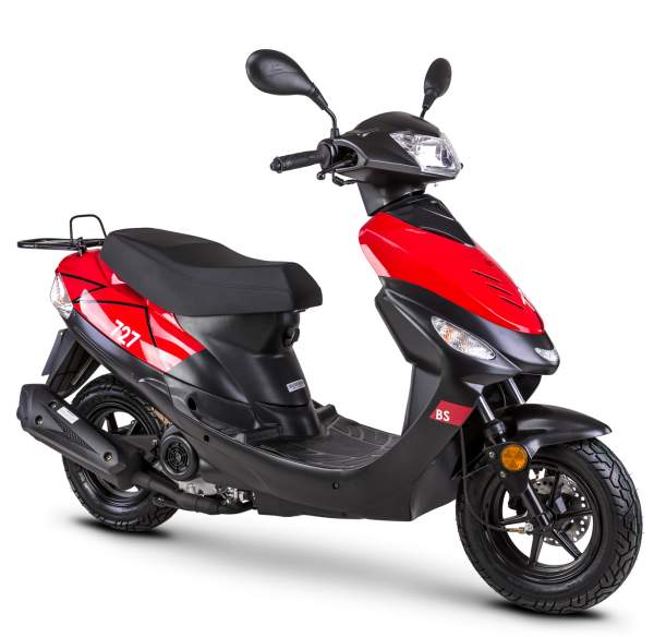 Motorroller GMX 460 Sport R 727 BS 25 km/h 10 Zoll schwarz-rot Euro 5 Mofa Roller Scooter