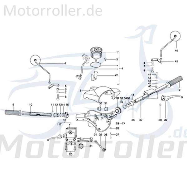 Kreidler STAR Deluxe 4S 125 Lenkerverkleidung 125ccm 4Takt C-4723415-ROSSO MET. Motorroller.de Frontverkleidung Frontschürze Frontmaske Front-Cover