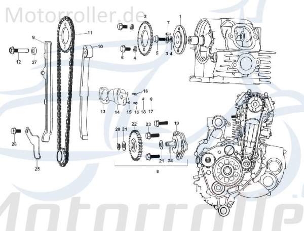 Kreidler STAR Deluxe 4S 200 Bundschraube 200ccm 4Takt SF504-1242 Motorroller.de M6x12mm Maschinenschraube Flanschschraube Flansch-Schraube Scooter LML